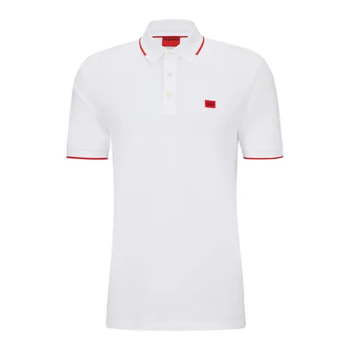 Áo Polo Nam Hugo Boss Viền Đỏ Polo Shirt 2HBG163073 GB02 Màu Trắng Size L