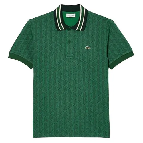 Thời trang Xanh rêu - Áo Polo Nam Lacoste Classic Fit Contrast Collar Monogram DH1417 Green Màu Xanh Rêu - Vua Hàng Hiệu