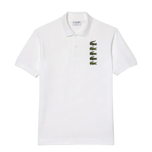 Áo Polo Nam Lacoste Croc Badge Pique Polo Shirt PH3474-51 Màu Trắng Size 4