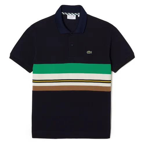 Áo Polo Nam Lacoste Men's Classic Fit French Made Contrast Stripe Shirt PH1132 HDE Màu Xanh Đen Size 3