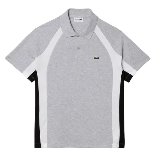 Thời trang Xám Áo Polo - Áo Polo Nam Lacoste Men’s Cotton Mini-Piqué Colorblock PH5583 - SJ1 Màu Xám Size 4 - Vua Hàng Hiệu