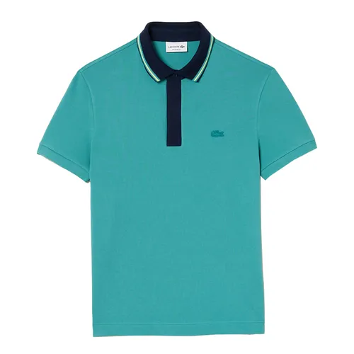Thời trang - Áo Polo Nam Lacoste Regular Fit Smart Paris Contrast Neck PH1125 51 SI0 Màu Xanh Ngọc Size 2 - Vua Hàng Hiệu
