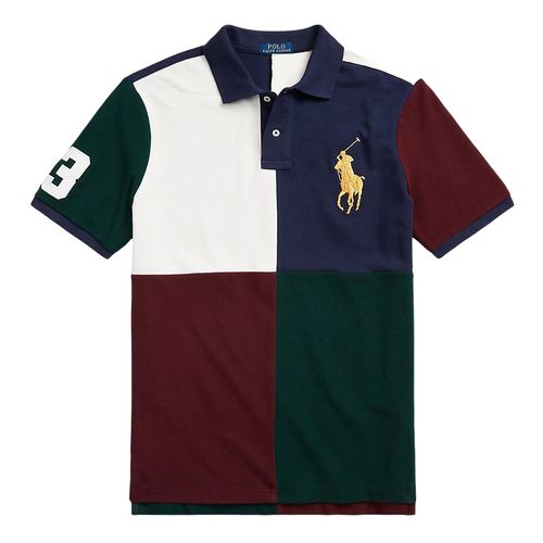 Áo Polo Nam Ralph Lauren Classic Fit Big Pony Mesh Polo Shirt 240001 NVY Phối Màu Size XS