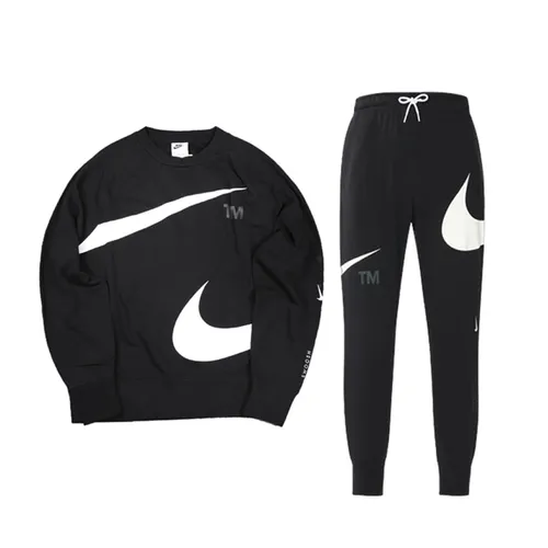 Nike - Bộ Quần Áo Nỉ Nam Nike Large Logo DD6097-010/DD6092-010 Màu Đen Trắng - Vua Hàng Hiệu