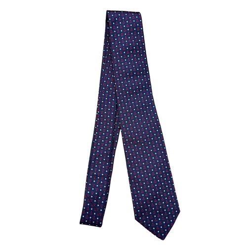 Cà Vạt Nam Hermès Cravate Họa Tiết Màu Xanh Navy