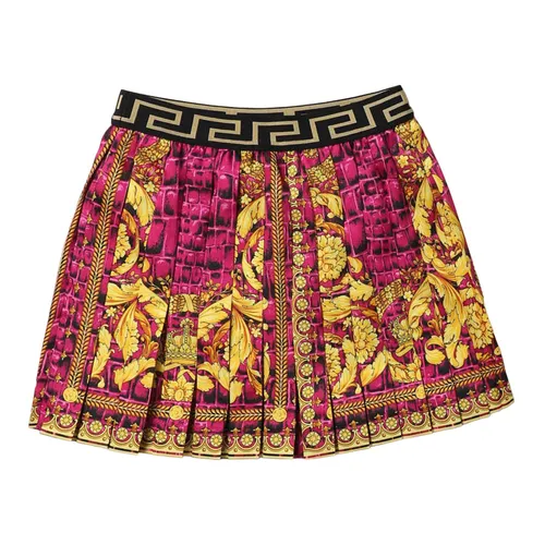 Chân Váy Nữ Versace Multicolor With Logo Pattern 10002401A09035 Màu Vàng Hồng