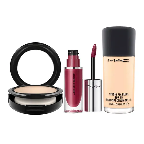 Combo Son Kem 75 Decadence + Phấn Phủ + Kem Nền MAC Màu NC15 3 Món