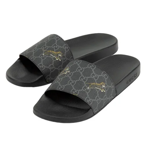 Dép Nam Gucci GG Supreme Tiger Printed Màu Đen Size 9 - Dép - Vua Hàng Hiệu