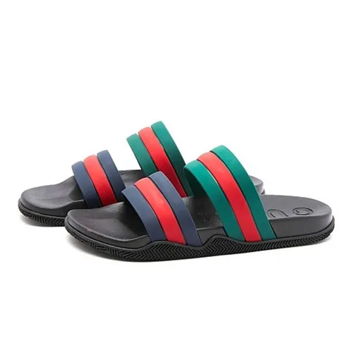 Dép Nam Gucci Men’s Web Slide Sandal Màu Đen