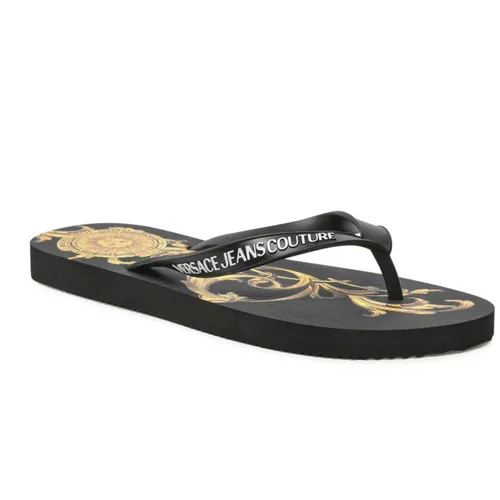 Dép Xỏ Ngón Nam Versace Jeans Couture 72YA3SQ7 Màu Đen Vàng Size 41 - Dép - Vua Hàng Hiệu