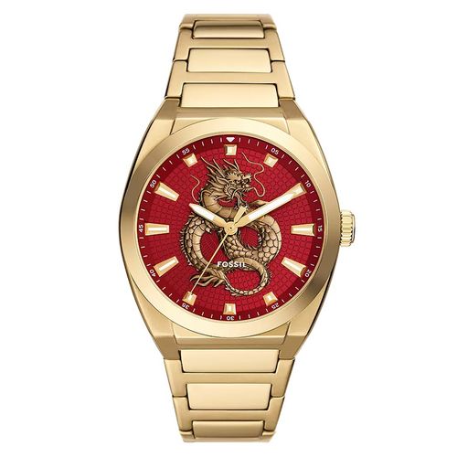 Đồng Hồ Nam Fossil Everett Gold-Tone Stainless Steel Watch FS6037 Màu Vàng Gold