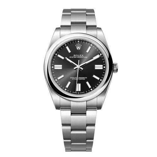 Đồng hồ - Đồng Hồ Nam Rolex Oyster Perpetual 41mm Dial Black 124300 Màu Bạc - Vua Hàng Hiệu