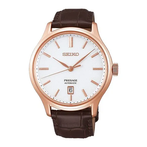 Đồng hồ - Đồng Hồ Nam Seiko Automatic Presage SRPD42J1 Màu Nâu Vàng Hồng - Vua Hàng Hiệu