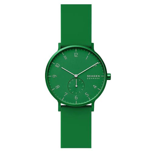 Đồng Hồ Nam Skagen Aaren Kulor Forest Green Silicone 41mm Watch SKW6545 Màu Xanh Lá
