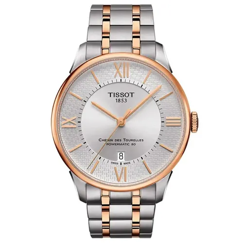 Tissot - Đồng Hồ Nam Tissot Automatic Chemin Des Tourelles Powermatic 80 T099.407.22.038.01 Màu Bạc Trắng - Vua Hàng Hiệu