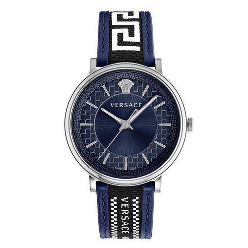 Đồng Hồ Nam Versace V-Circle Watch 42mm VE5A01121 Màu Xanh Đen