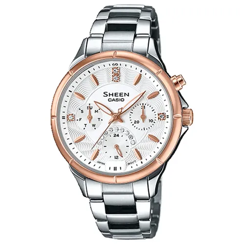 Đồng hồ - Đồng Hồ Nữ Casio Sheen Quartz SHE-3047SG-7A Women Watch Màu Bạc – Vàng Hồng - Vua Hàng Hiệu