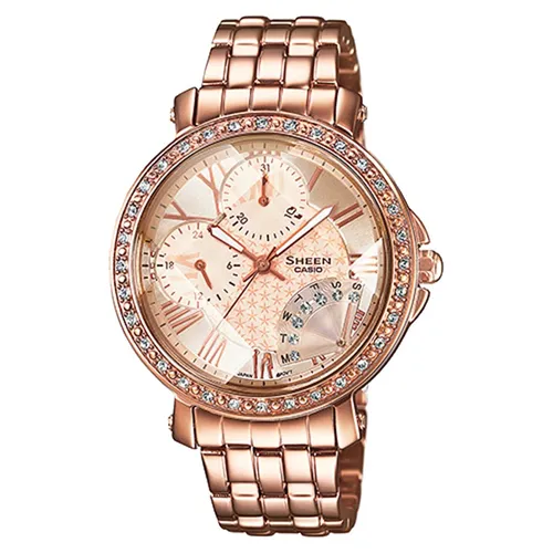 Đồng hồ - Đồng Hồ Nữ Casio Sheen Quartz SHN-3011PG-9A Women Watch Màu Vàng Hồng - Vua Hàng Hiệu