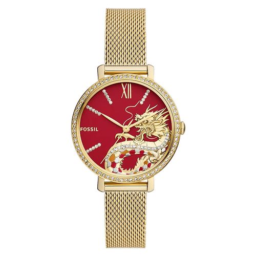 Đồng Hồ Nữ Fossil Jacqueline Gold-Tone Stainless Steel Mesh Watch ES5316 Màu Vàng Gold