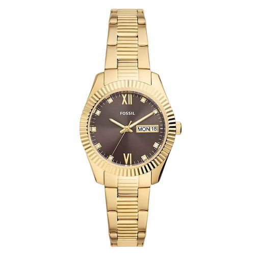 Đồng Hồ Nữ Fossil Scarlette Three-Hand Day-Date Gold-Tone Stainless Steel Watch ES5206 Màu Vàng