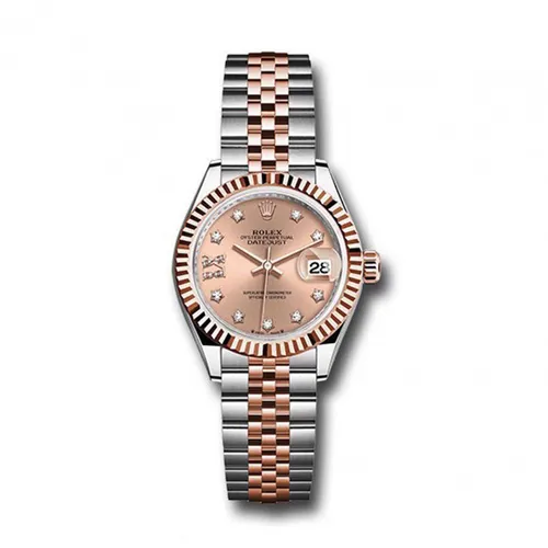 Đồng hồ - Đồng Hồ Nữ Rolex Steel and Everose Gold -Datejust 28mm Fluted Bezel 279171-0027 Màu Bạc/Vàng Hồng - Vua Hàng Hiệu