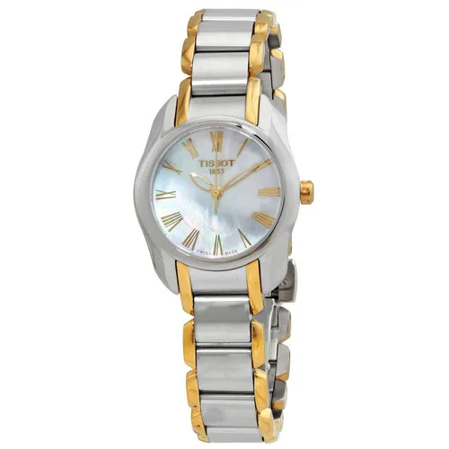 Đồng Hồ Nữ Tissot T-Wave Quartz White Mother Of Pearl Dial Two-Tone Ladies Watch T023.210.22.113.00 Màu Demi (Vàng - Bạc)