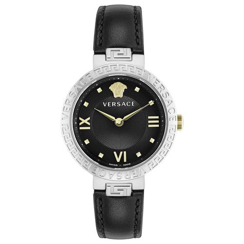 Đồng Hồ Nữ Versace Greca Lady Quartz Black Dial Ladies Watch VE2K00221 Màu Đen Bạc