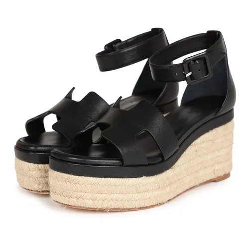 Giày Cao Gót Nữ Hermès Elda Espadrilles Sandal Màu Đen Size 39 - Giày - Vua Hàng Hiệu