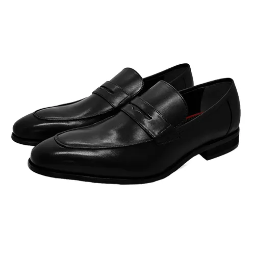 Giày Lười Nam Madras Modello Leather Shoes 4104BLA Màu Đen Size 40