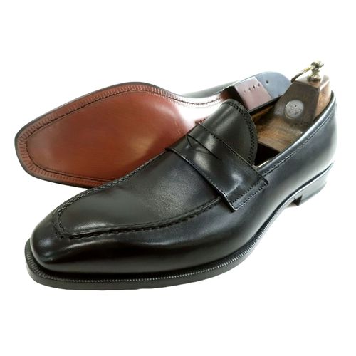 Giày Lười Nam Madras Modello Leather Shoes IMAL1279 Màu Đen Size 40