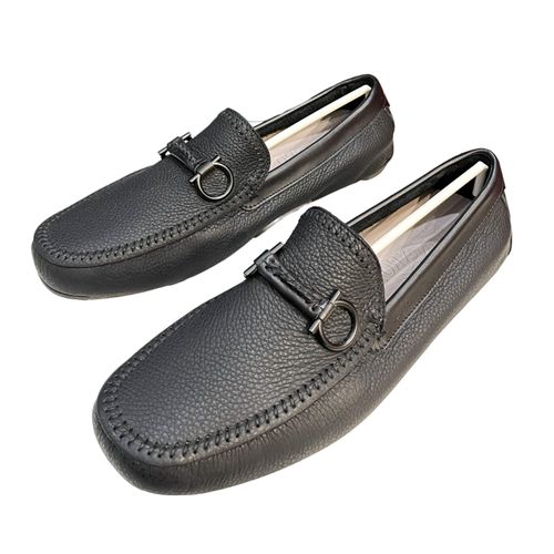Giày Lười Nam Salvatore Ferragamo Leather Màu Đen Size 7.5