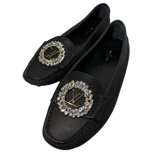 Giày Lười Nữ Louis Vuitton LV 1A5MLD Black Dauphine Flat Driving Shoes Loafer Màu Đen Size 37.5