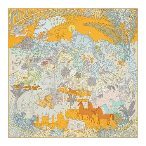 Khăn Nữ Hermès Le Carnaval Des Animaux Scarf 90 Phối Màu