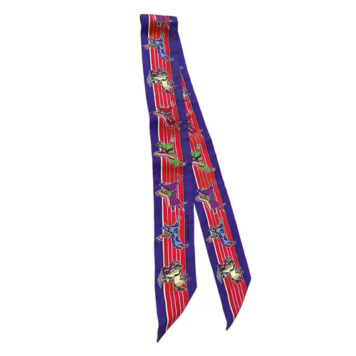 Thời trang - Khăn Nữ Hermès Twilly Red Purple Horse Màu Đỏ Tím - Vua Hàng Hiệu