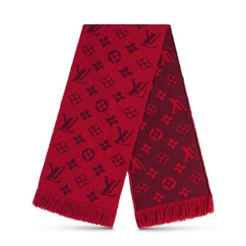 Khăn Quàng Cổ Nữ Louis Vuitton LV Red Wool & Silk Logomania Shine Scarf Màu Đỏ