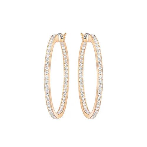 Khuyên Tai Nữ Swarovski&nbsp;Sommerset Hoop Earringswhite, Rose Gold-Tone Plated 5528459 Màu Vàng Hồng