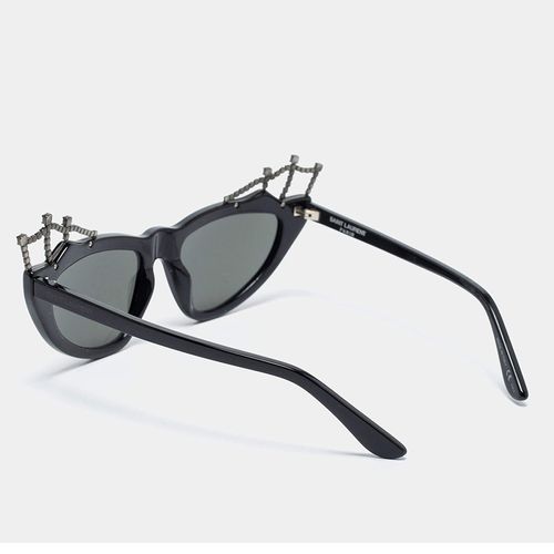 Kính Mát Yves Saint Laurent YSL Tiara Crystal Cat Eye Sunglasses SL122 Màu Đen-3