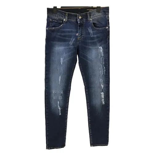 Quần Jean Nam Dolce & Gabbana D&G Skinny Tag Gold G8GV6 Màu Xanh Size 50 - Thời trang - Vua Hàng Hiệu
