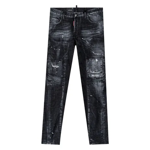 Quần Jean Nam Dsquared2 Black Wash Denim Tidy Biker Fit S74LB1360 S30357 900 Màu Đen