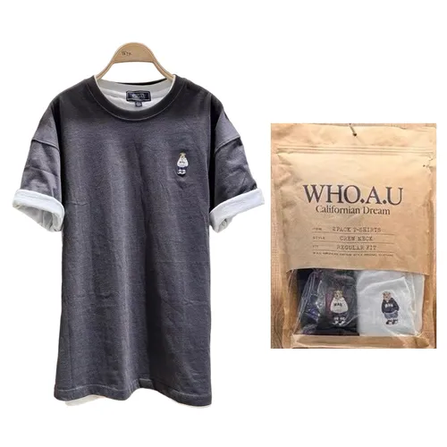 WHOAU Áo phông - Set 2 Áo Phông WHOAU Collection Tshirt Màu Charcoal - Trắng - Vua Hàng Hiệu