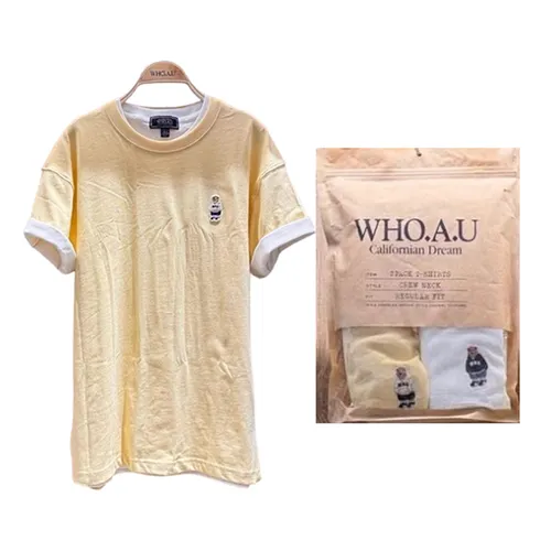 WHOAU Áo phông - Set 2 Áo Phông WHOAU Collection Tshirt Màu Trắng - Vàng - Vua Hàng Hiệu