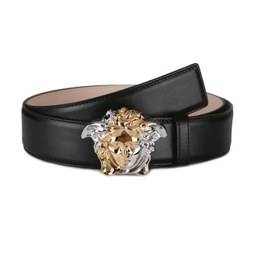 Thắt Lưng Versace Palazzo Two Tone Medusa Buckle Belt Màu Đen Size 75 - Thắt lưng - Vua Hàng Hiệu