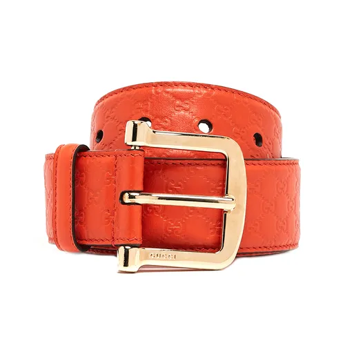 Thắt lưng Gucci - Thắt Lưng Nữ Gucci Orange Micro Guccissima Leather Interlocking GG Belt Màu Cam Size 80 - Vua Hàng Hiệu