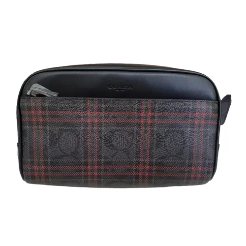 Túi Cầm Tay Nam Coach&nbsp;Double Closure Neceser Màu Đen