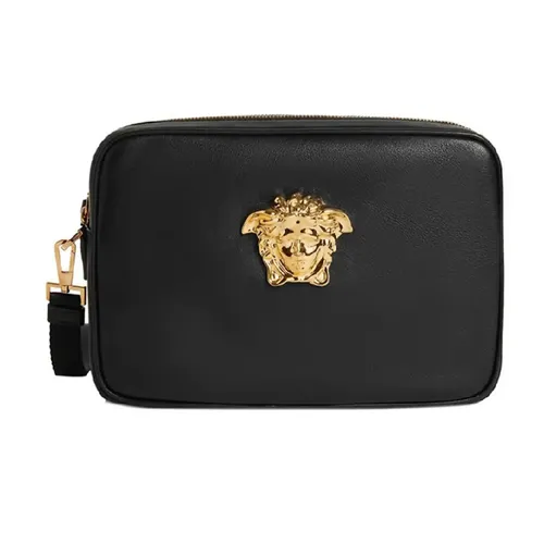 Túi xách - Túi Cầm Tay Nam Versace Medusa Plaque Clutch Bag Black Gold DP88507-DVT8ME-1B00V Màu Đen - Vua Hàng Hiệu