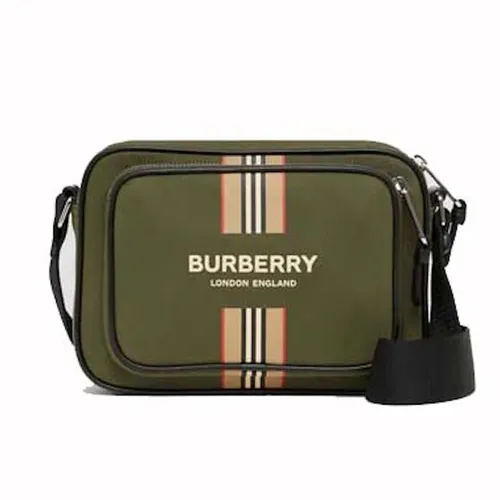 Túi Đeo Chéo Nam Burberry Logo And Icon Stripe Print Econyl Crossbody Bag Màu Xanh