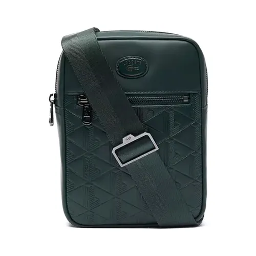 Túi Đeo Chéo Nam Lacoste Monogram Print Shoulder Men Bag NH4486 B43 Màu Xanh Green