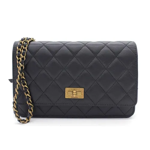 Túi Đeo Chéo Nữ Chanel Aged Calfskin Reissue Wallet On Chain WOC Black Màu Đen