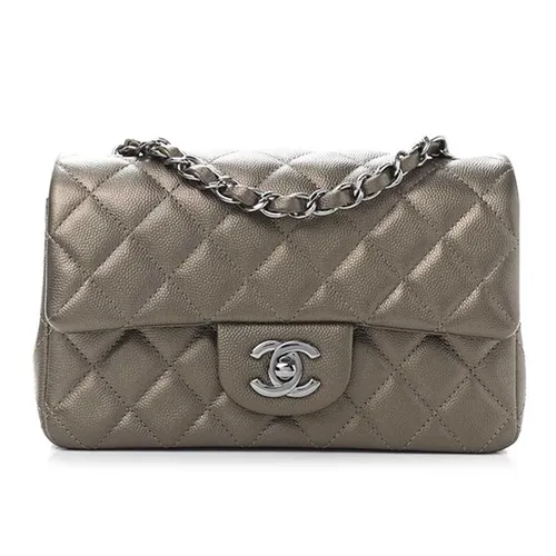 Túi Đeo Chéo Nữ Chanel Caviar Quilted Mini Rectangular Flap Bronze Màu Xám Đồng