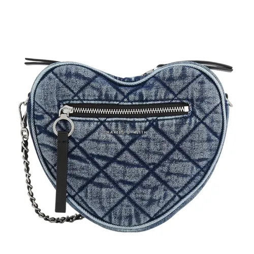 Túi Đeo Chéo Nữ Charles & Keith CNK Denim Quilted Chain-Handle Bag 80151353-1 Màu Xanh Denim